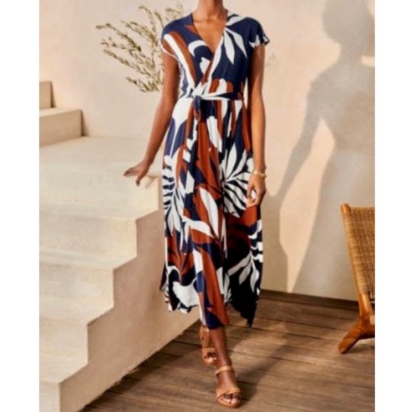 Boden Eleanor Jersey Faux Wrap Midi Dress - Picture 2 of 10